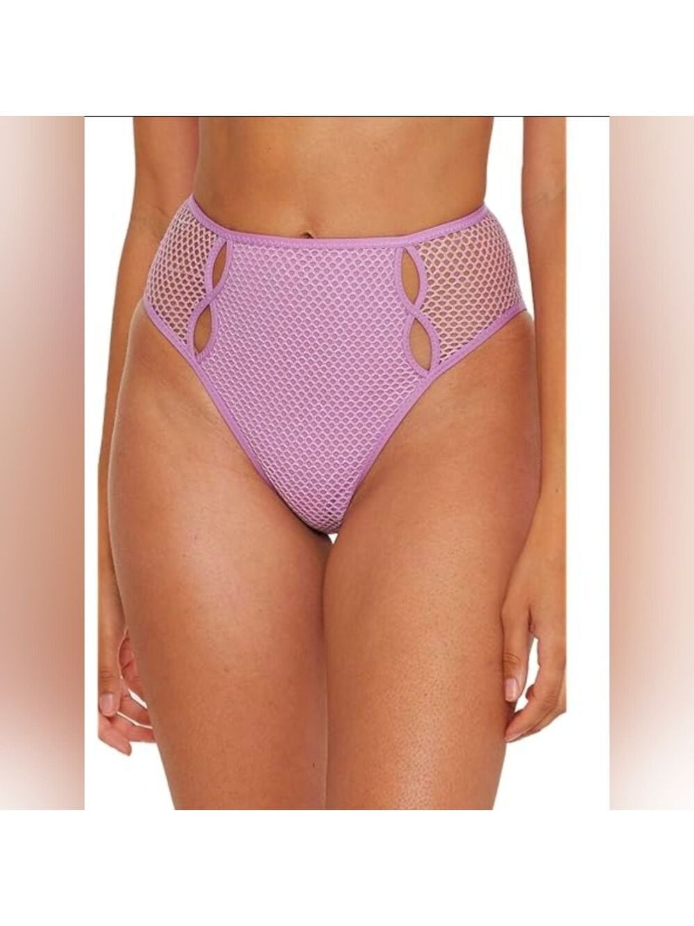 Becca Purple High Waist Swim Bottoms Size Medium